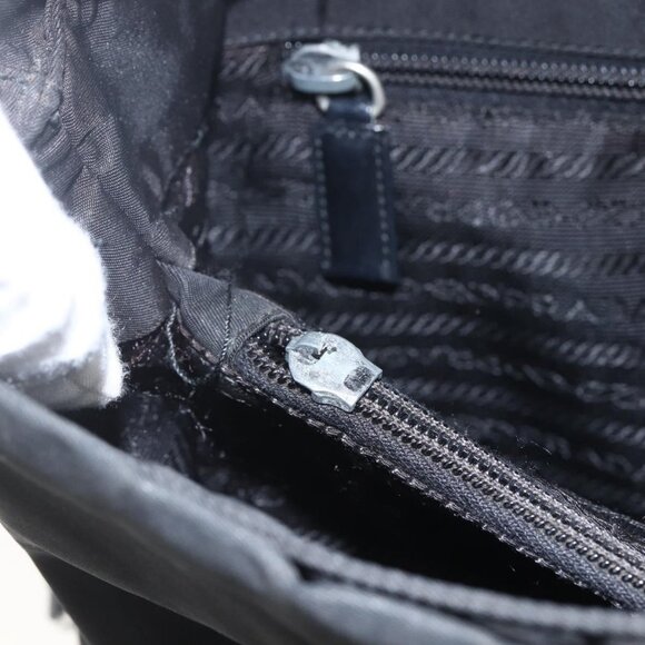 Authentic PRADA Shoulder Bag Nylon Black Silver - Picture 8 of 16